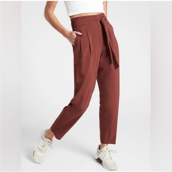 Athleta Pants - Athleta Skyline ll Paper Bag Waist Pants Cognac Brown Size 6